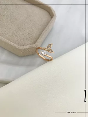 انگشتر دم وال و الماس قلبی