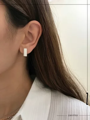 گوشواره مستطیلی آینه‌ای