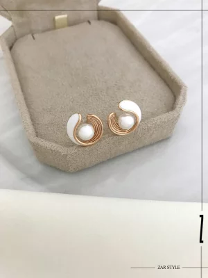 گوشواره صدفی تک مروارید