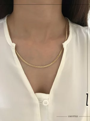 گردنبند زنانه بافت اس حاشیه‌دار