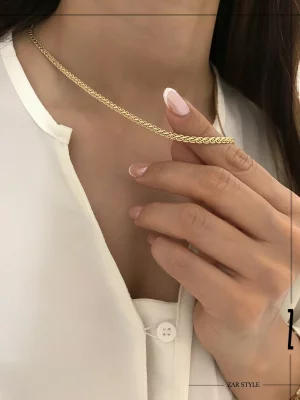 گردنبند زنانه بافت اس حاشیه‌دار