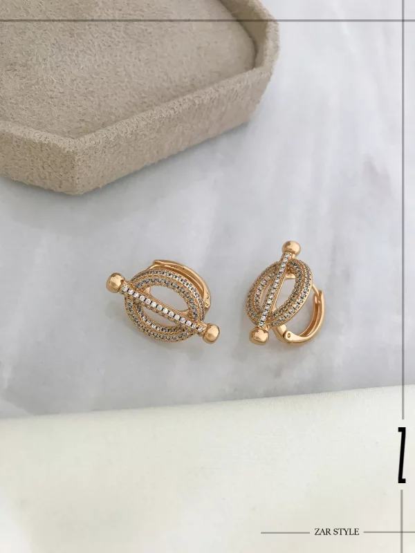 گوشواره قفل تی نگیندار