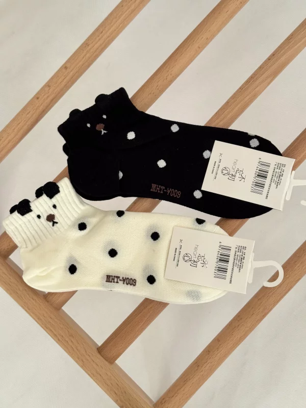 جوراب مچی خال خالی طرح گربه