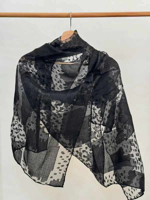 شال ویسکوز مشکی کد 7