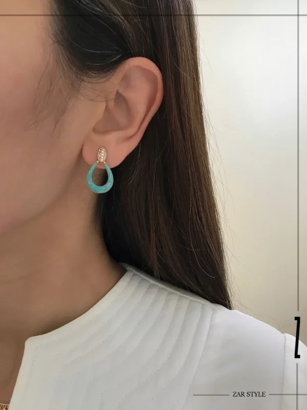 گوشواره میناکاری آویز اشکی