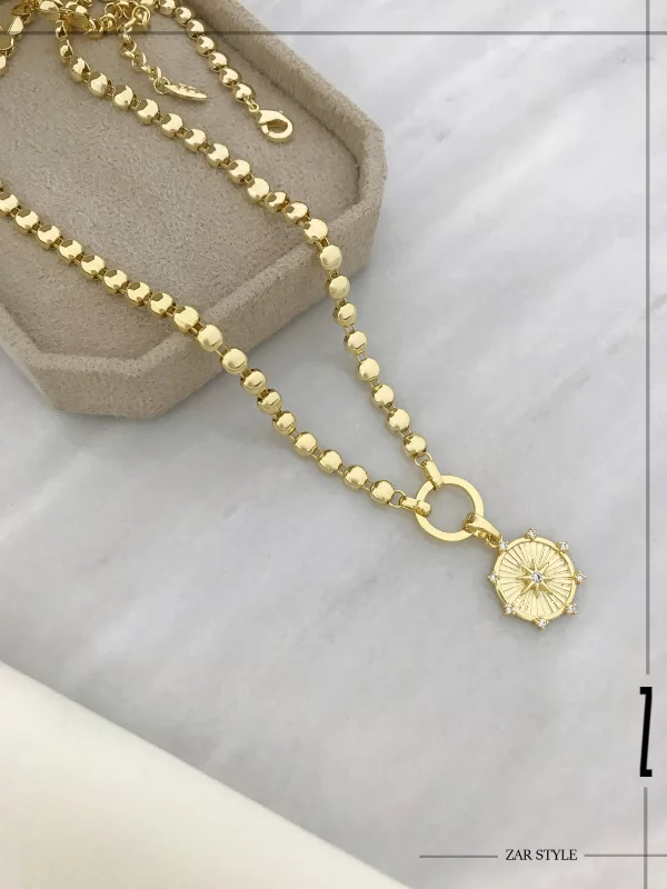 گردنبند آویز هشت پر ستاره شمالی