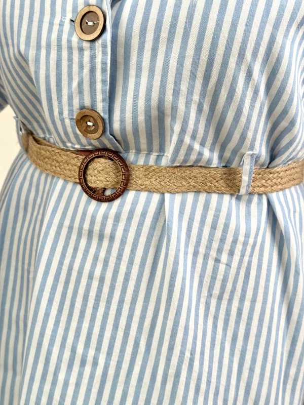 پیراهن بلند کمربند کنفی برشکا