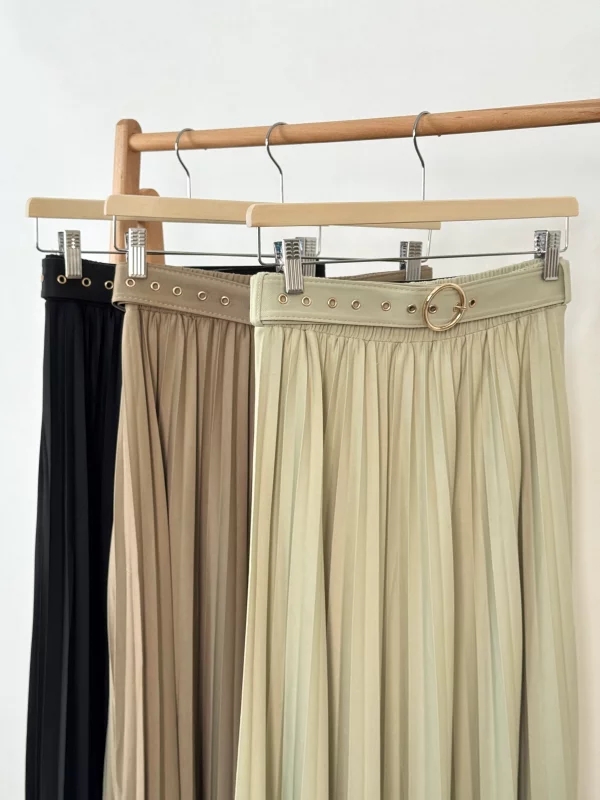 دامن پلیسه کمربنددار