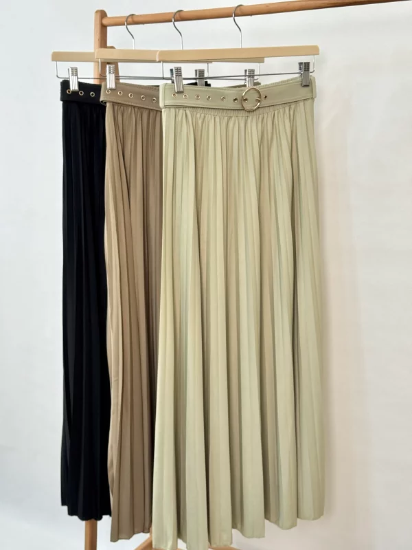 دامن پلیسه کمربنددار