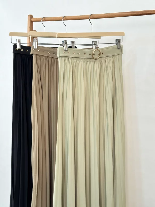 دامن پلیسه کمربنددار