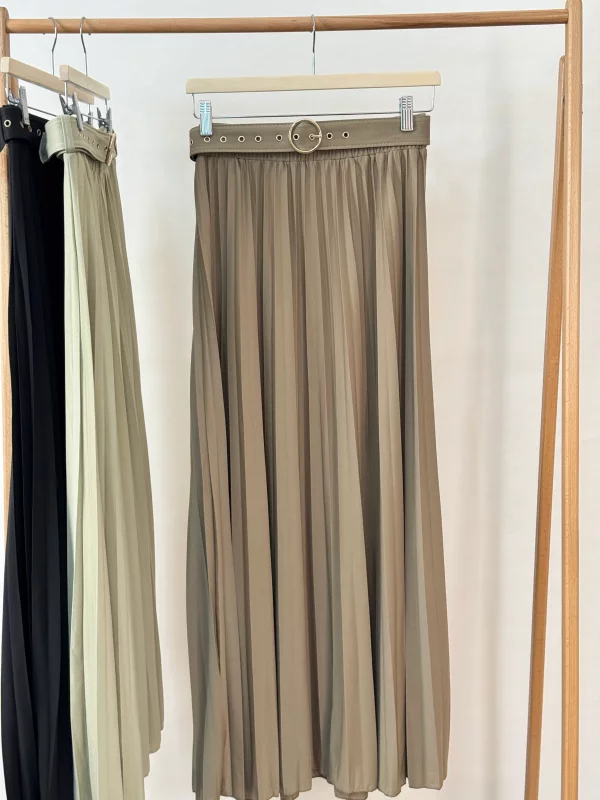 دامن پلیسه کمربنددار