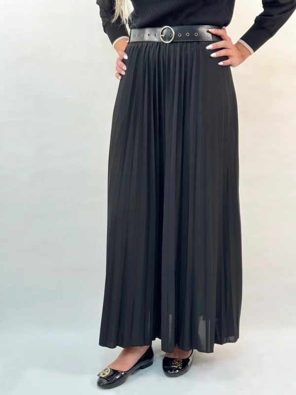 دامن پلیسه کمربنددار