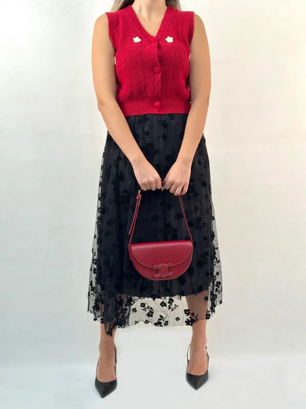 دامن توری گل‌ مخملی