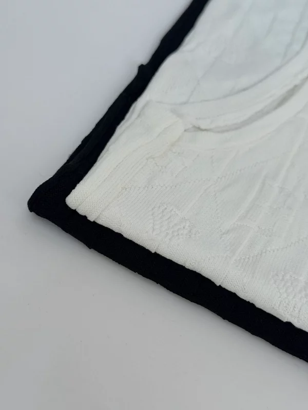 تاپ طرح دار یقه توری