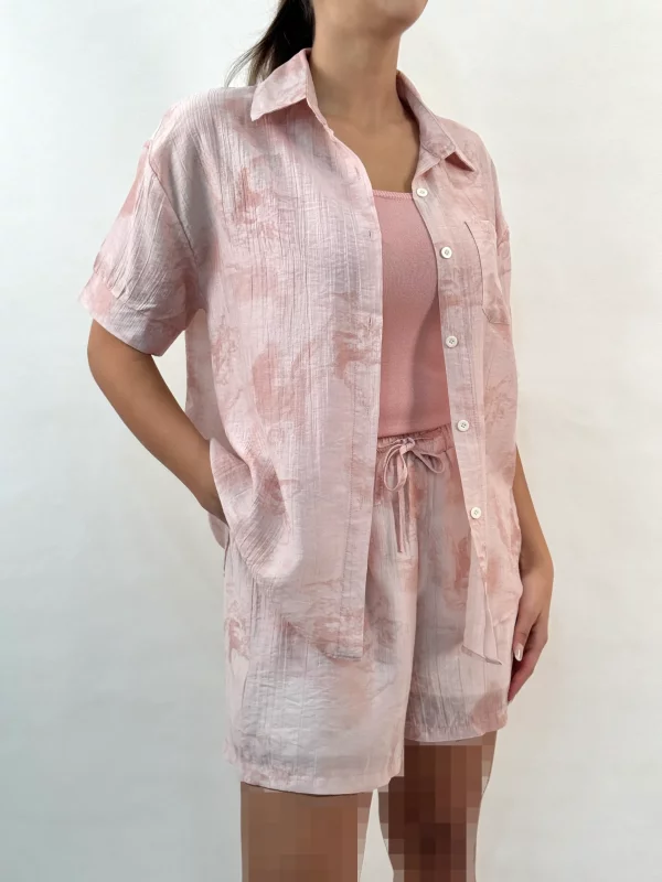 ست سه تکه شومیز و شلوارک حریر