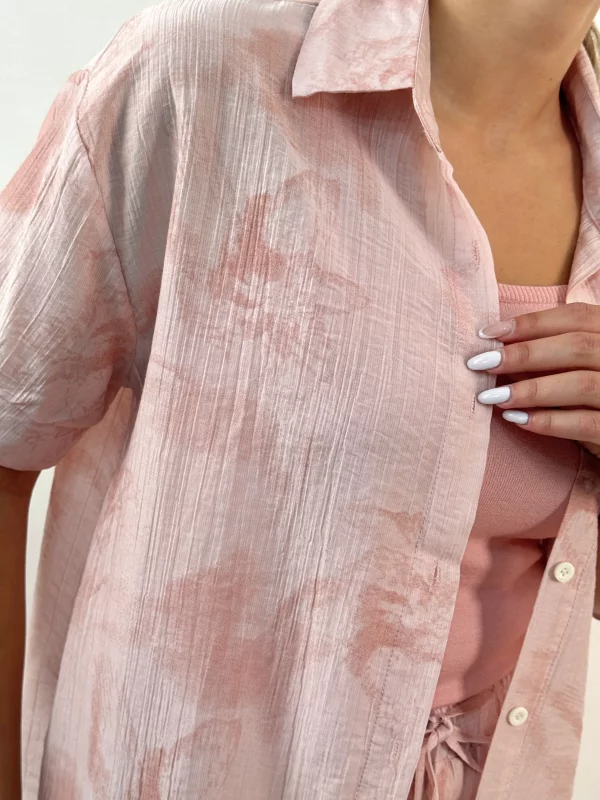 ست سه تکه شومیز و شلوارک حریر