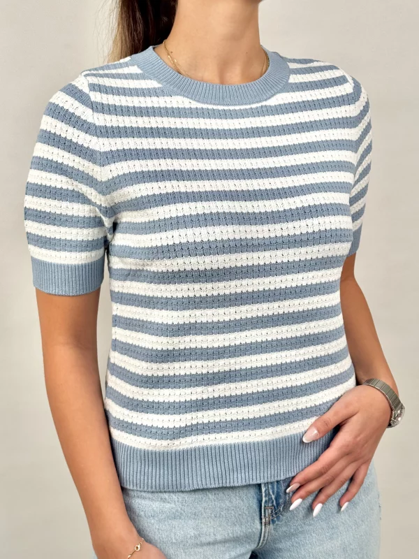 بافت راه راه یقه گرد