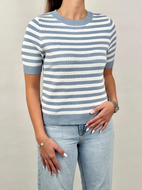 بافت راه راه یقه گرد