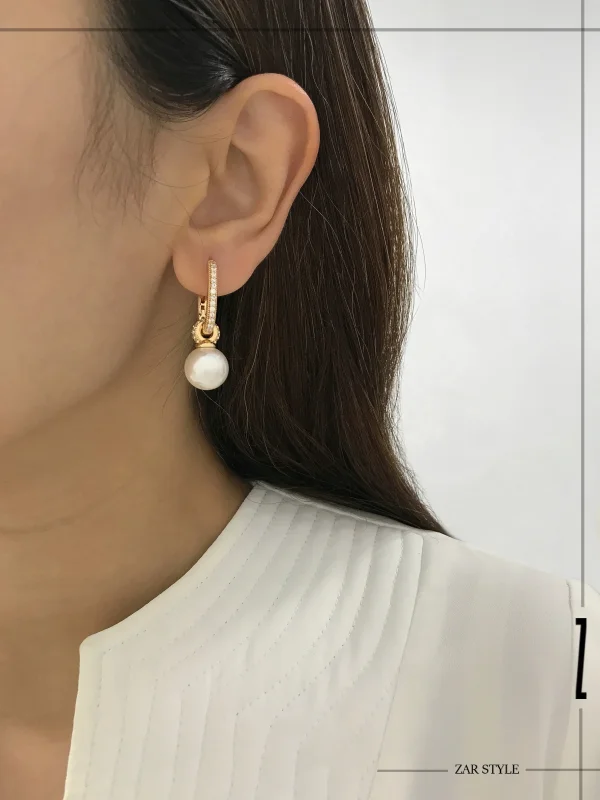 گوشواره مروارید آویز دو قطعه