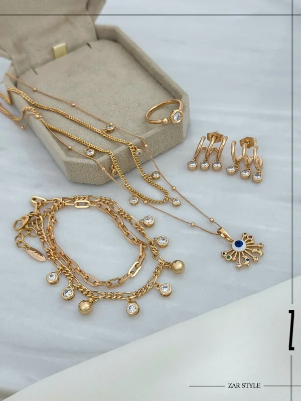 گردنبند زنجیر کارتیه نگین آویز