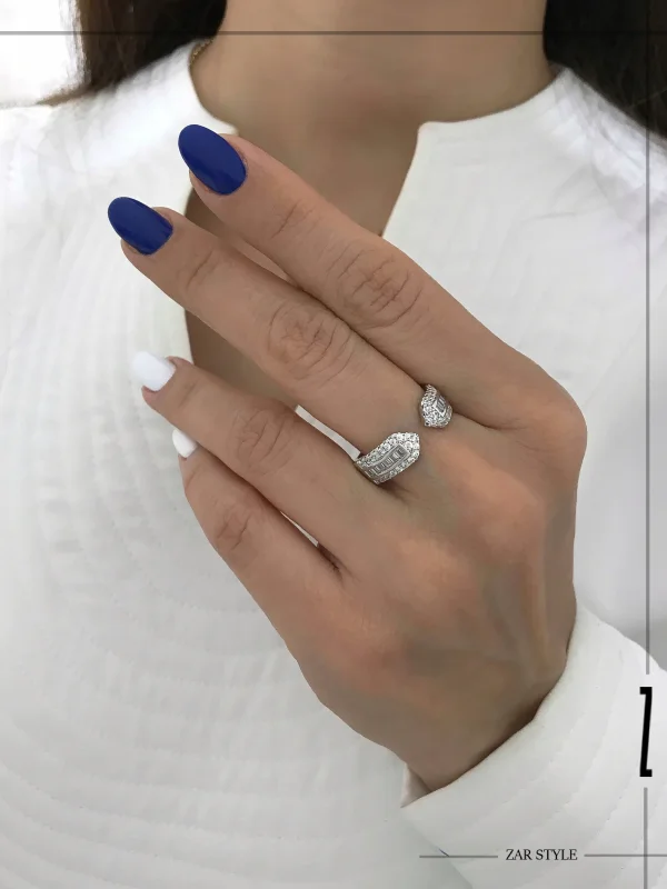 انگشتر کاف جواهری نگین باگت