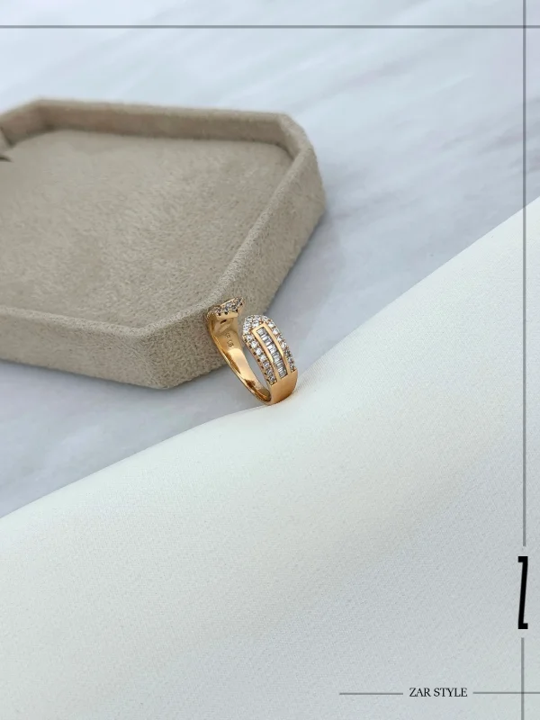 انگشتر کاف جواهری نگین باگت