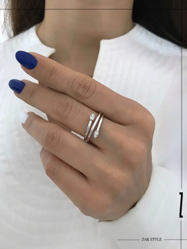 انگشتر پیچی دو برگ