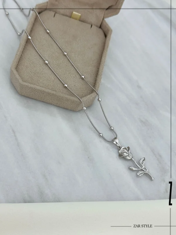 گردنبند گل رز زنجیر ماری