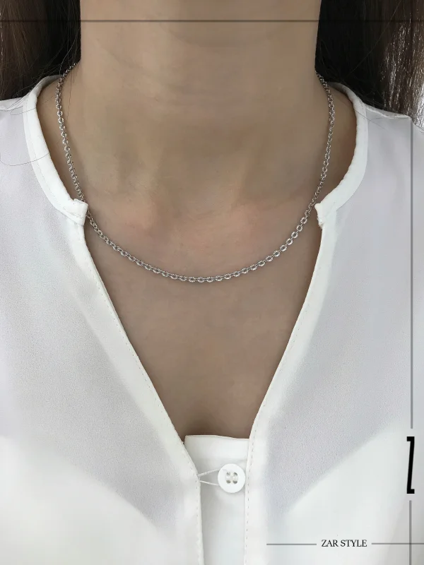 گردنبند زنجیر حلقه‌ای تراش‌دار 2 میل