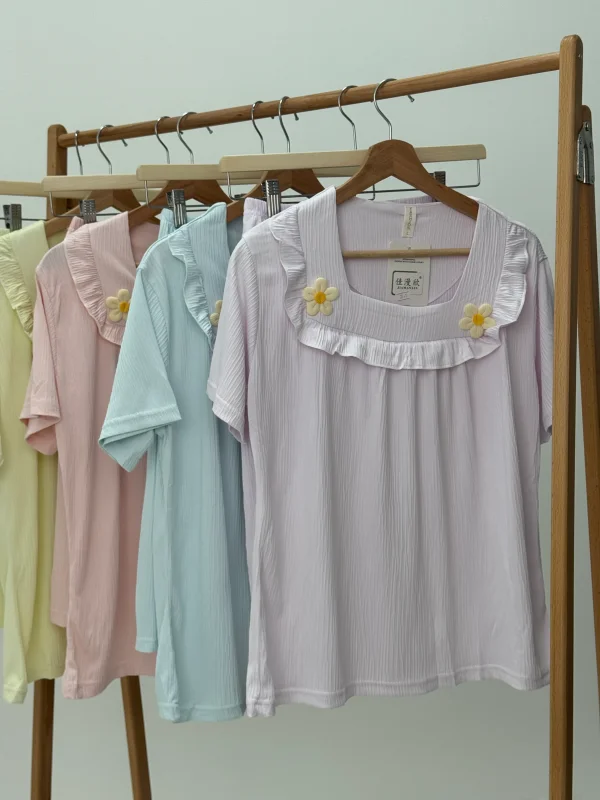 ست لباس راحتی بلوز و شلوارک کد 102