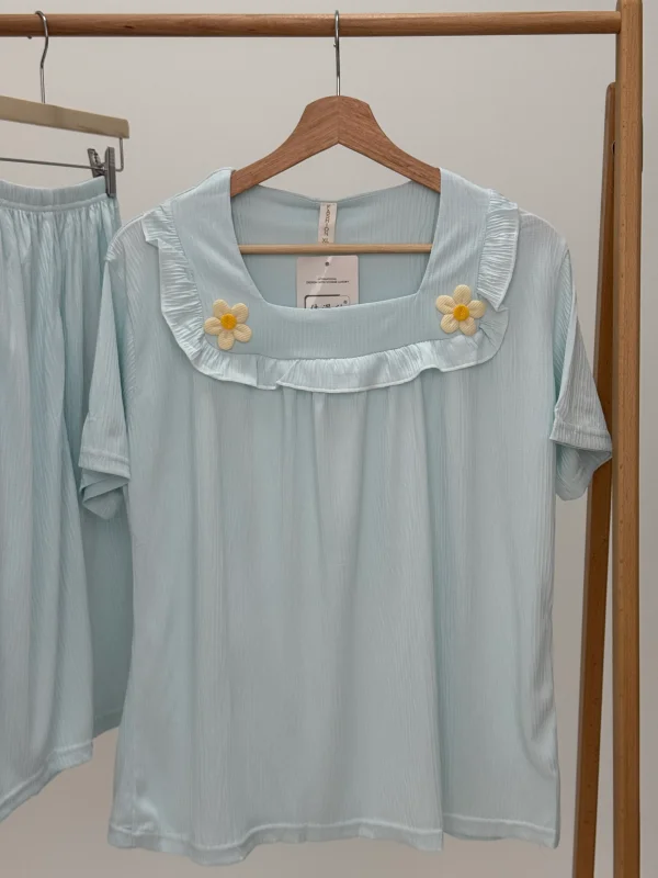 ست لباس راحتی بلوز و شلوارک کد 102