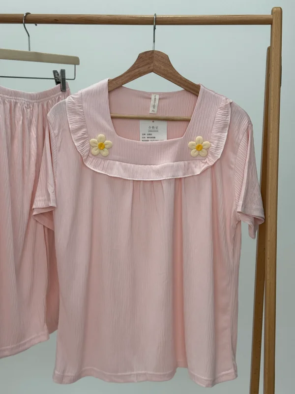 ست لباس راحتی بلوز و شلوارک کد 102