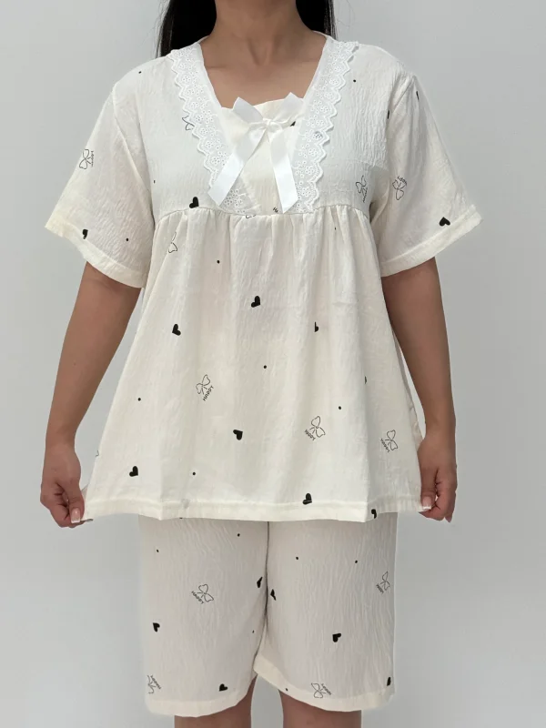 ست لباس راحتی بلوز و شلوارک کد 104