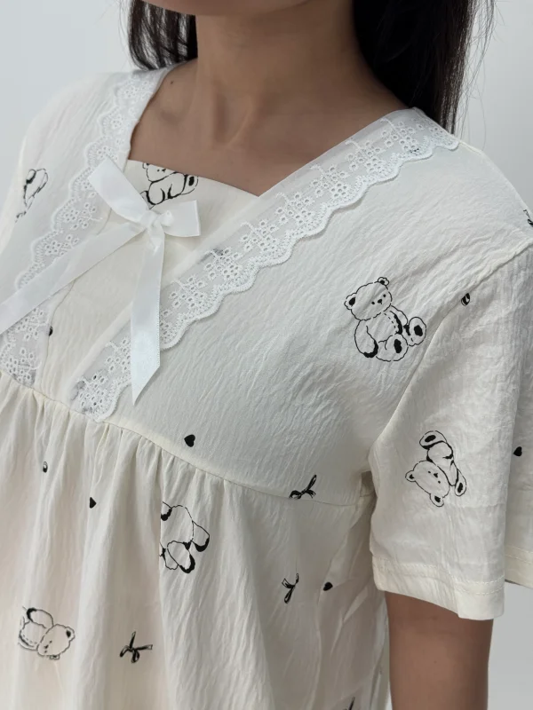 ست لباس راحتی بلوز و شلوارک کد 106