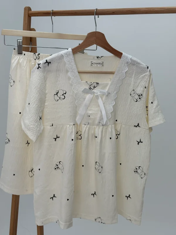 ست لباس راحتی بلوز و شلوارک کد 106