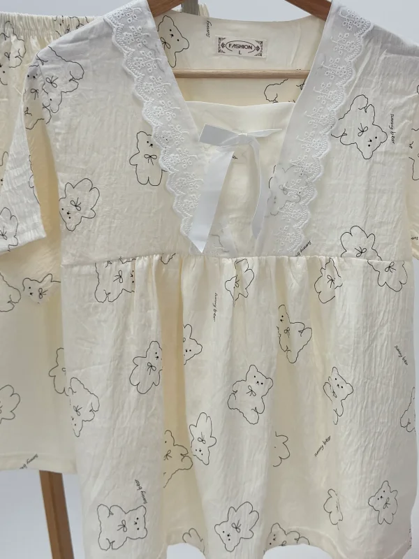 ست لباس راحتی بلوز و شلوارک کد 111