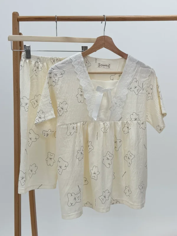 ست لباس راحتی بلوز و شلوارک کد 111