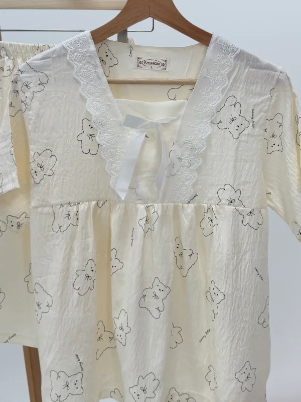 ست لباس راحتی بلوز و شلوارک کد 111