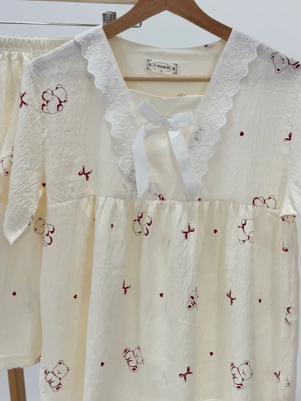 ست لباس راحتی بلوز و شلوارک کد 112