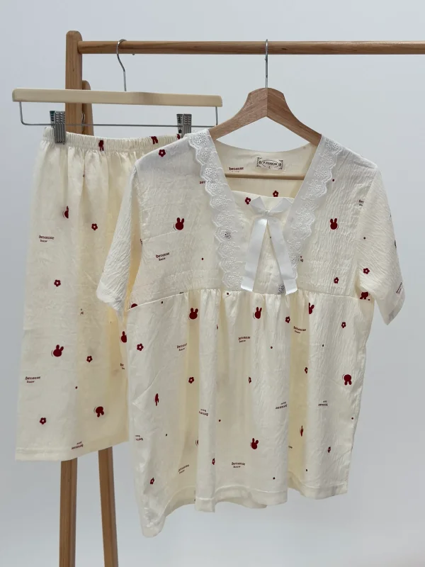 ست لباس راحتی بلوز و شلوارک کد 113