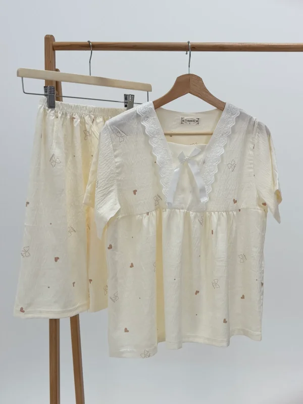 ست لباس راحتی بلوز و شلوارک کد 115