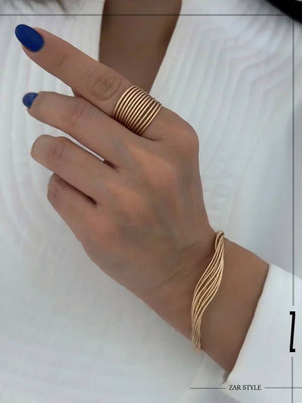 انگشتر زنانه دوازده لاین تراش‌دار