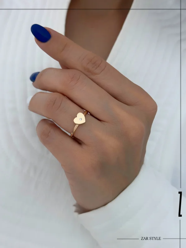 انگشتر قلب تک نگین