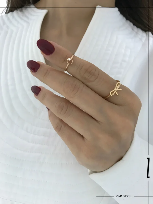 انگشتر بند انگشتی دایره تک نگین