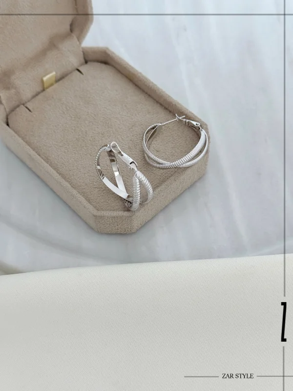 گوشواره حلقه‌ای دو لاین متقاطع