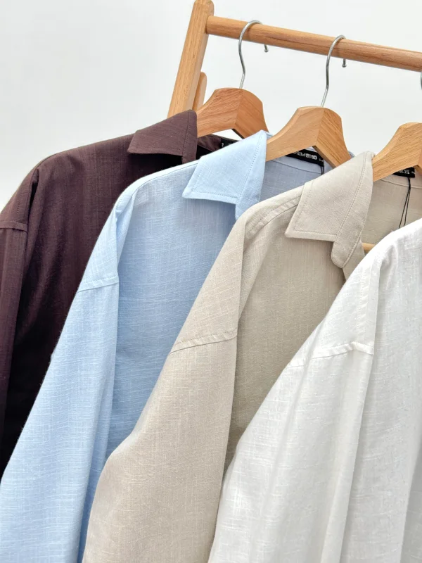 شومیز لینن جیب‌دار