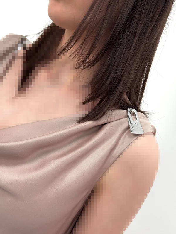 پیراهن ساتن یقه دراپه