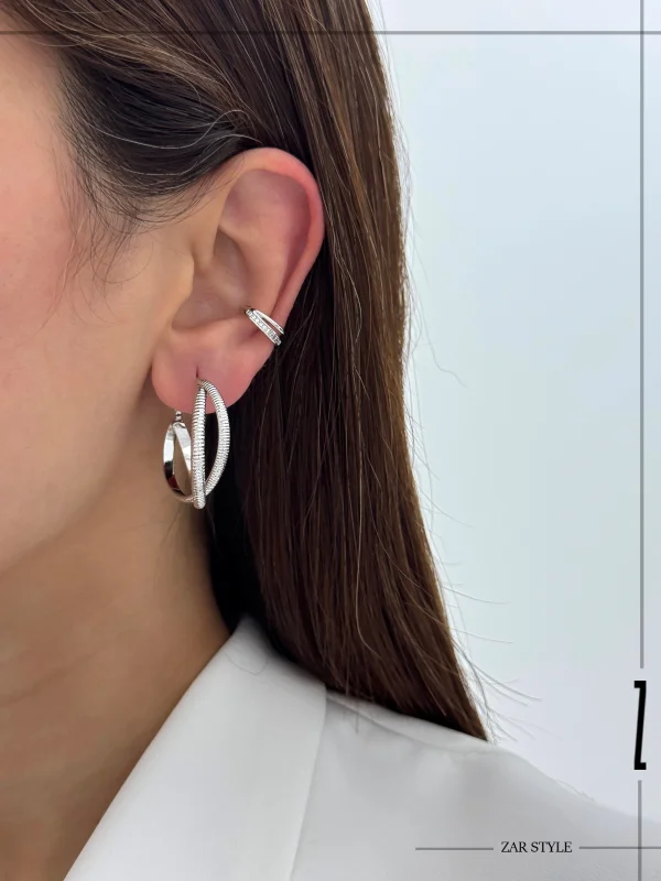 گوشواره حلقه‌ای دو لاین متقاطع
