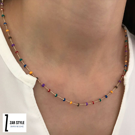 گردنبند توپی مولتی کالر مناسب لباس با یقه باز