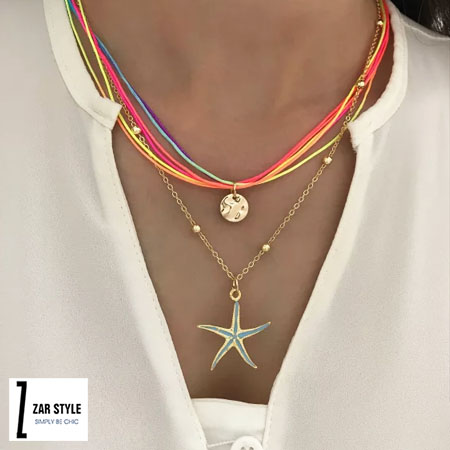 گردنبند نخی رنگی ستاره دریایی